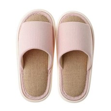 bebehome 針織棉麻拖鞋, 粉色, 1雙