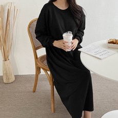 大尺碼哺乳長版連身裙