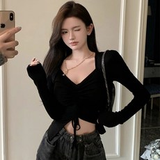 Awesomeful 女款 Puret 修身抓皺長袖T恤 A24FT071111