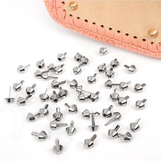 Teolsilnara 配件 包底腳釘 50入 + 後擋片組合, 銀色(包底腳釘), 隨機出貨(後擋片), 1套