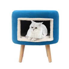 JPIX Marshmallow Cat Storage Aquatex 凳子 梳妝台 椅子, 藍色