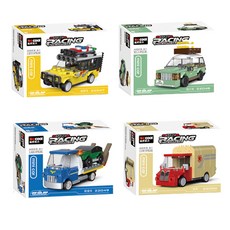 Decool 兒童迷你迴力積木汽車玩具 4款套裝, 1組, 22047+22048+22049+22050