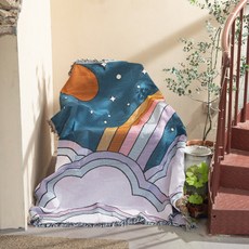 Avec du bleu 彩虹居家裝飾沙發罩 蓋布 毯子 野餐墊 毛毯 地毯