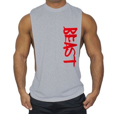 男款BEAST肌肉健美運動健身無袖T恤