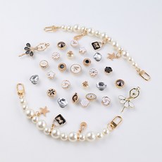 Richidok珍珠帶鑲鑽配件飾品 27種組