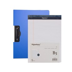 deLi Linfini 左鐵蓋剪貼板 A4 x Legal Pad B5 5p 套組, 隨機發貨（剪貼板），白色（豪華墊）, 1套