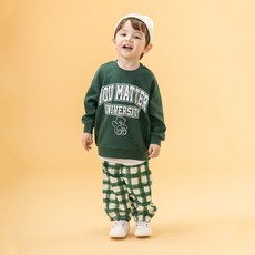 KIDSCOMO 童款英文大學T長袖套裝