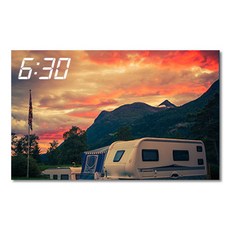 홈마인 LED 캔버스 프린팅 액자 시계 캠핑, 800-HM-CAMPING-22