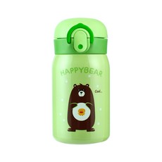 해피베어 원터치 보온보냉병, 그린, 250ml, 1개