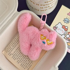 다다랜드 힙쟁이 고양이 인형 키링, 10cm, 05 핑크, 1개