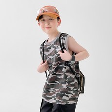 BerryCloset 兒童男童 鋼鐵部隊 迷彩 幼兒 夏季 無袖 背心 T恤