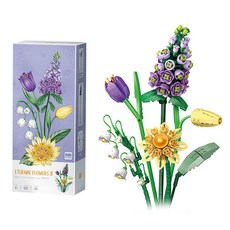 LoZ 奈米積木 紫色花朵, 混色, 1個