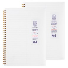 OXFORD 牛奶PP線圈A4左翻80張數學筆記本, 2個, 混色