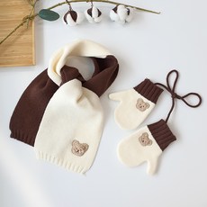 woojooi 害羞熊圍巾 + 手套組