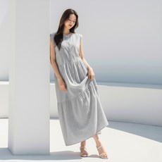 Paperments Dia 條紋鈕扣無袖長版連身裙 14131
