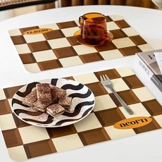 MarketA 巧克力防水餐墊, 2個, 30 x 40 cm, 棕色