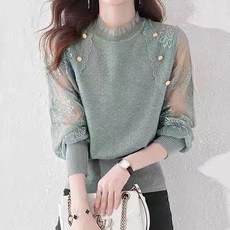 LUNA GIRL 女性Nendf蕾絲針織衫