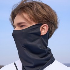 applerind 無縫 Rulift 抗UV頸套涼感高爾夫口罩, 1個, 黑色