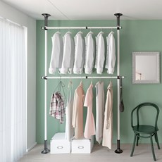 Liwoo 2層堅固衣架, 黑白色