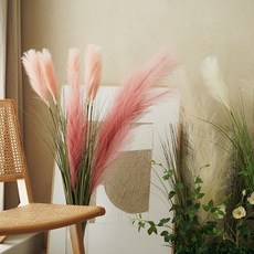 Flouse302 人造草蘆葦粉黛亂子草, 粉紅色, 1個