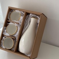 靜謐金邊酒瓶組, 1套, 酒瓶 + 燒酒杯 3入