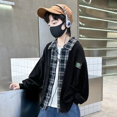 男童學院風格紋層次春秋開襟衫