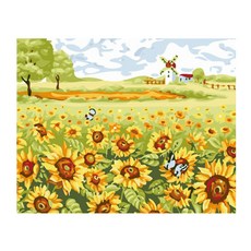 리빙듀오 DIY 유화그리기 40 x 50 cm, A-046 풍차 해바라기, 1개