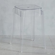 라라하우스 아벨 사각 스툴 의자, 투명, 1개