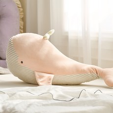 포근한 씨씨고래쿠션, 핑크 + 아이보리, 1개
