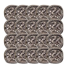 Button King 東大門鈕扣王 皺褶方形尖尾2 電鍍鈕扣 25mm, 黑鎳, 20個