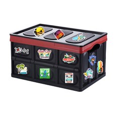 트래블큐브 더비치 방수 데코스티커 50p + 접이식 캠핑 수납함 대형 57L 세트, 블랙, 1세트