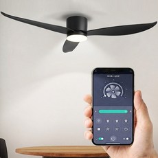 에어룩스 IOT v2 거실 천장 실링팬 131cm, 블랙