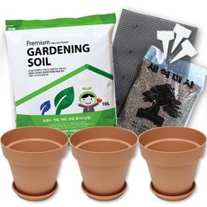 세경팜 아트 화분 3p + 받침 토분색 3p + 분갈이 세트