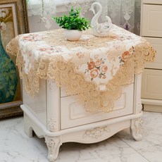 蕾絲花朵桌巾, 淺褐色的, 83 x 83 厘米