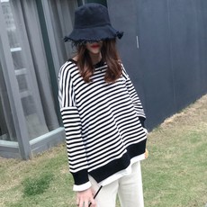 孕婦條紋長袖上衣