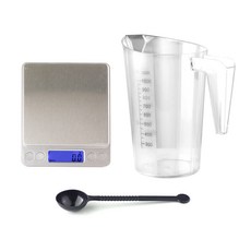 COVING PC塑膠量杯 1000ml+電子秤+PP量匙組, 單品, 混色