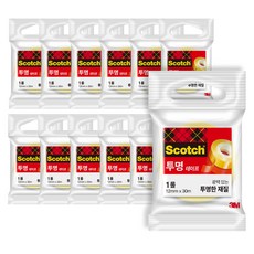 3M Scotch 3M 透明膠帶 550 補充包 12mm x 30m, 單一顏色, 12個