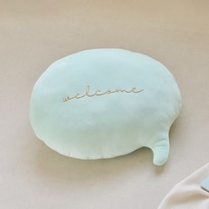 룸앤홈 웰컴 말풍선 쿠션, 민트