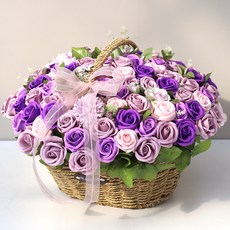 晨曦香氣玫瑰100朵花籃, 紫色, 100個