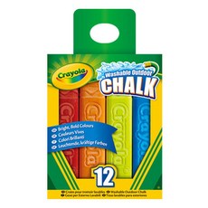 Crayola 可水洗戶外粉筆 12色, 本色, 1組