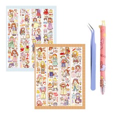 MEDIEVAL 아기자기 일상생활 스티커 시리즈 세트, 1세트, C TYPE(시리즈), 랜덤발송(핀셋, 펜칼)