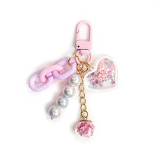 manhaengshop Bling Bling Pastel AirPods Buzz 鑰匙圈和鑰匙扣, 心, 單品