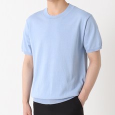 남성용 통기성 하피 프리미엄 쿨 워셔블 린넨 라운드 반팔 니트