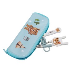 iNDi BEAR 小熊印花餐具組, 天藍色, 1組