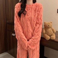 Twista 女款麻花超細纖維睡眠睡衣上下套裝