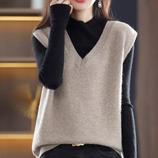 andstyle 女款羅紋V領基本款針織背心 261389