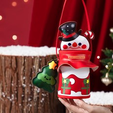 unheve 禮物束口袋 聖誕室內裝飾, 1個, 13 圓筒雪人