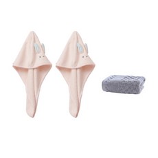 軟發巾 SG11 2p + 毛巾套組, 粉色的, 1套