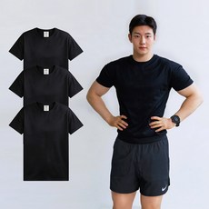 HCOOLNAM 男款 雙肩顯寬 涼感網眼跑步肌肉版型短袖T恤 3件組