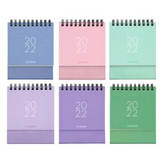 Pinkfoot 2022 迷你桌上型月曆 粉色、粉紫色、紫色、綠色、藍色、薄荷色 6個